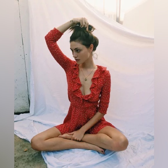 Realisation Par Alexandra dress in red & white star print - Picture 1 of 5